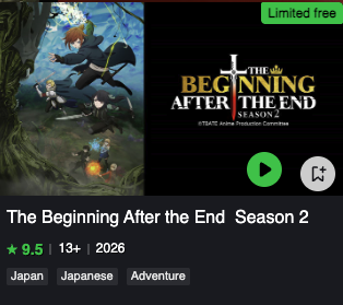 ดูอนิเมะออนไลน์ The Beginning After the End Season 2 ฟรี